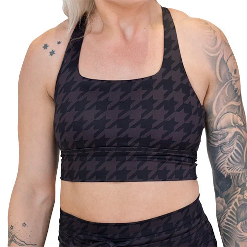 Women's red tight trousers Longline Bra | Houndstooth