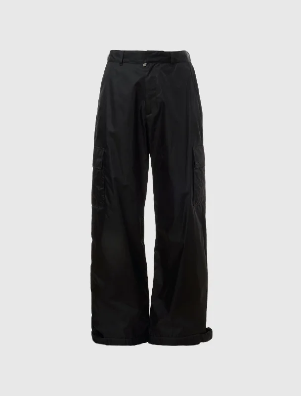 Women's Wide - Leg Denim Cargo Pants in Dark Wash with Distressed Details for a Trendy Appearance NYLON CARGO PANT Women's Wide - Leg Denim Cargo Pants in Dark Wash with Distressed Details for a Trendy Appearance NYLON CARGO PANT