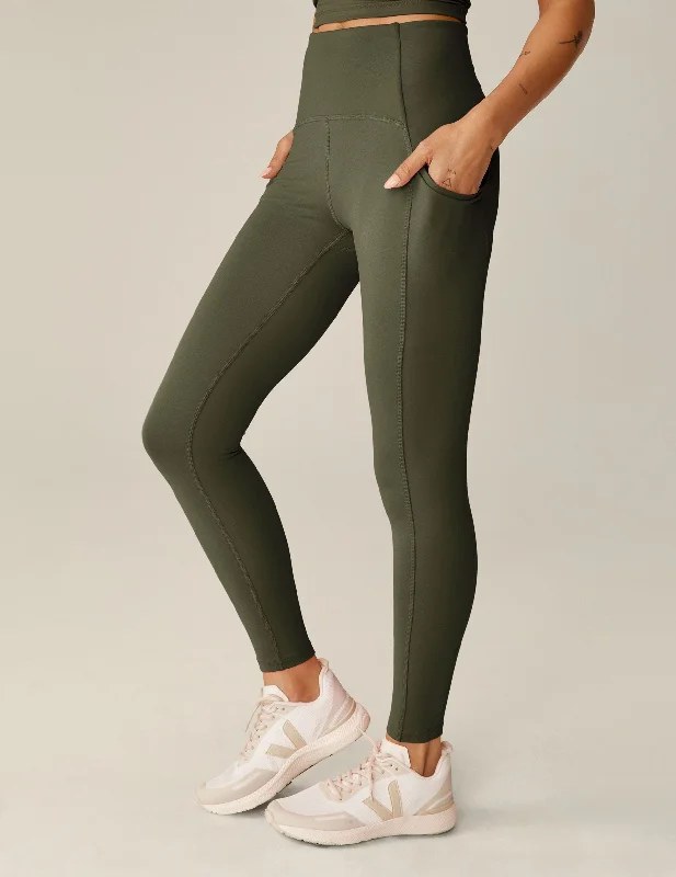 Women's faux - leather tight trousers POWERBEYOND™ Strive Pocket Midi Legging 2.0