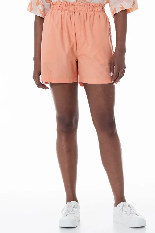 Women's Ankle - Length Sweatpants in Olive Green with Reflective Stripes for Nighttime Runs Pull On Shorts _ 151988 _ Peach