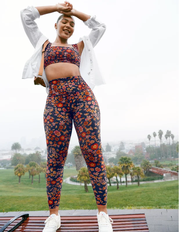 Women's machine - washable tight trousers Retro Press Floral SoftMark High Waisted Midi Legging Women's machine - washable tight trousers Retro Press Floral SoftMark High Waisted Midi Legging