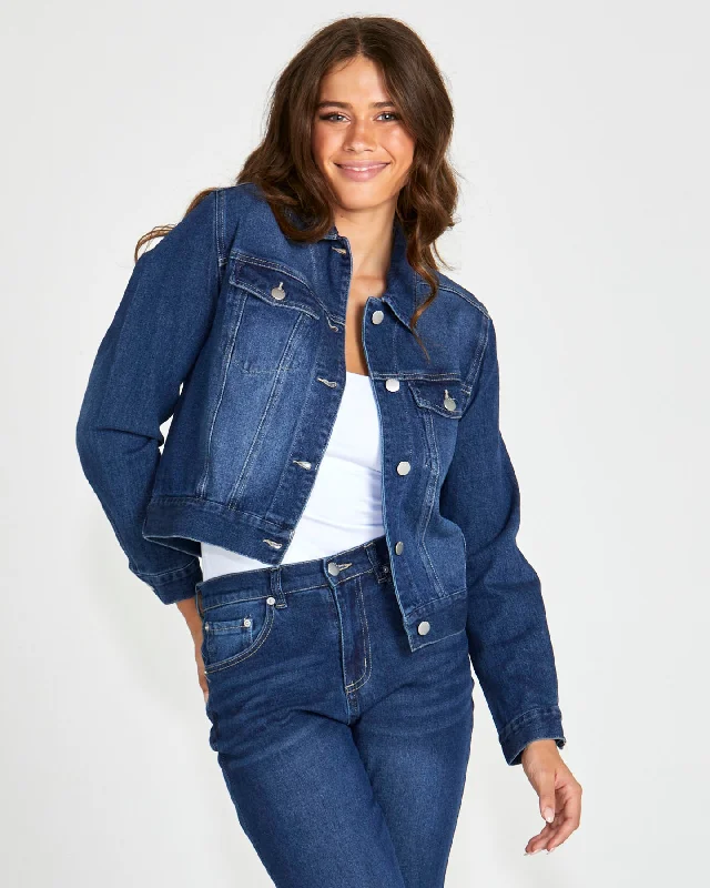Women's long - length wool blend jackets for a warm and stylish winter look Sass Darcy Denim Jacket 78 Wash Women's long - length wool blend jackets for a warm and stylish winter look Sass Darcy Denim Jacket 78 Wash