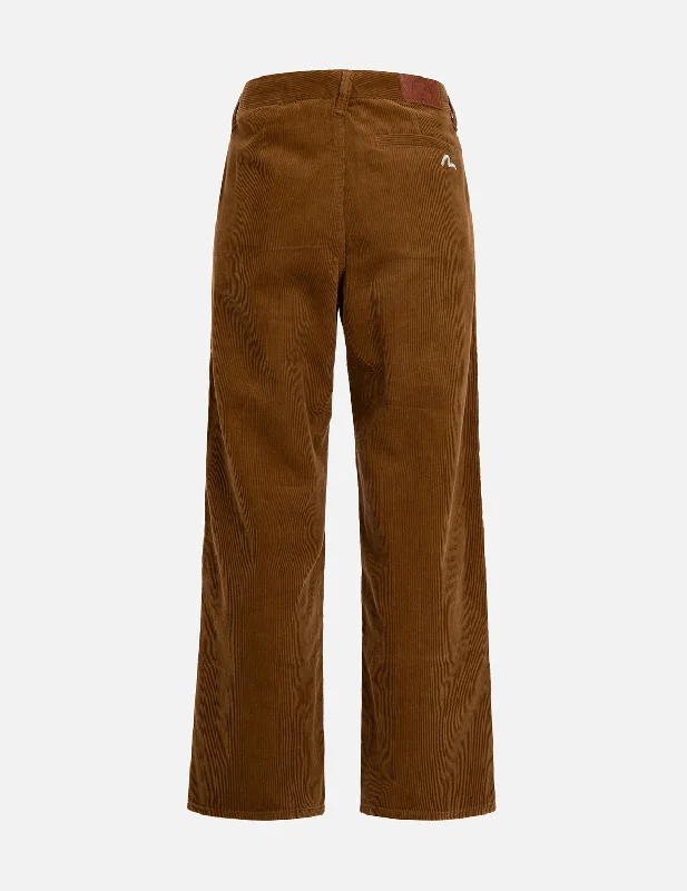 Women's Split - Hem Sweatpants in Burgundy for a Unique and Fashionable Twist Seagull Embroidery Straight-fit Corduroy Trousers