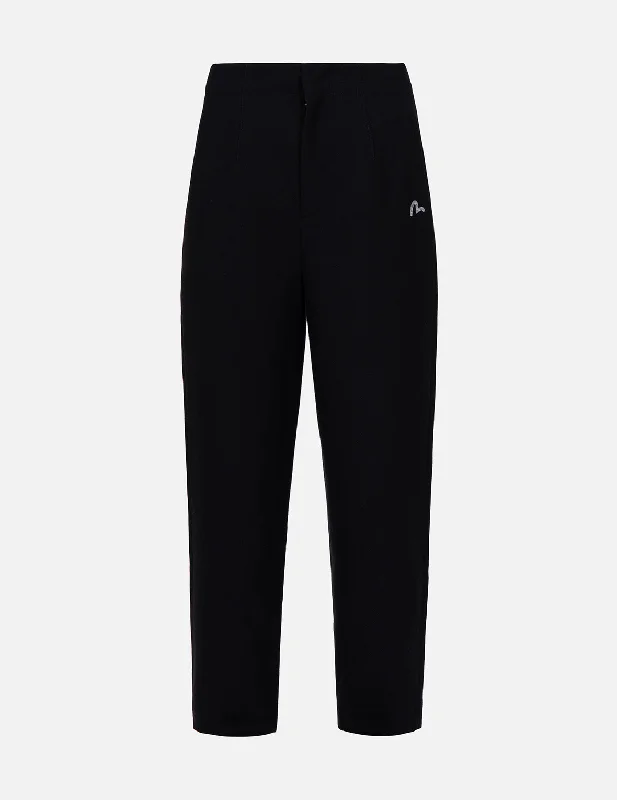 Printed Graphic Women's Sweatpants in Purple with Inspirational Quotes for a Motivating Look Seagull Embroidery Wool-mix Taper Pants
