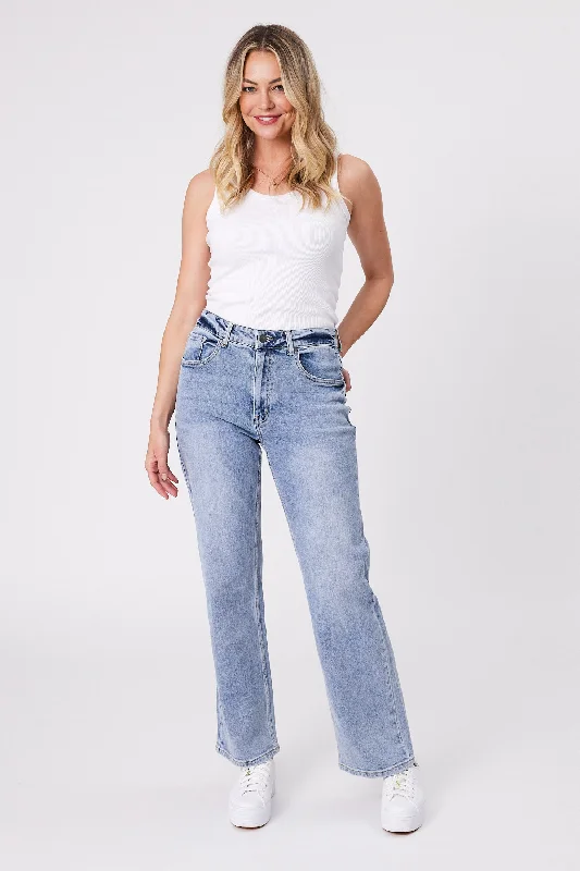 Women's size - XL tight trousers Shine On Label Atlas Relaxed Fit Jean Washed Blue