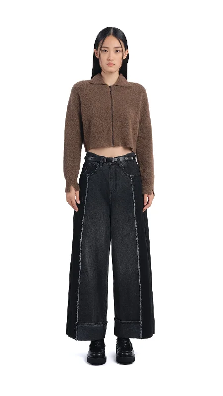 Cuffed Women Shorts for a Laid - Back and Trendy Look  Splicing Jeans
