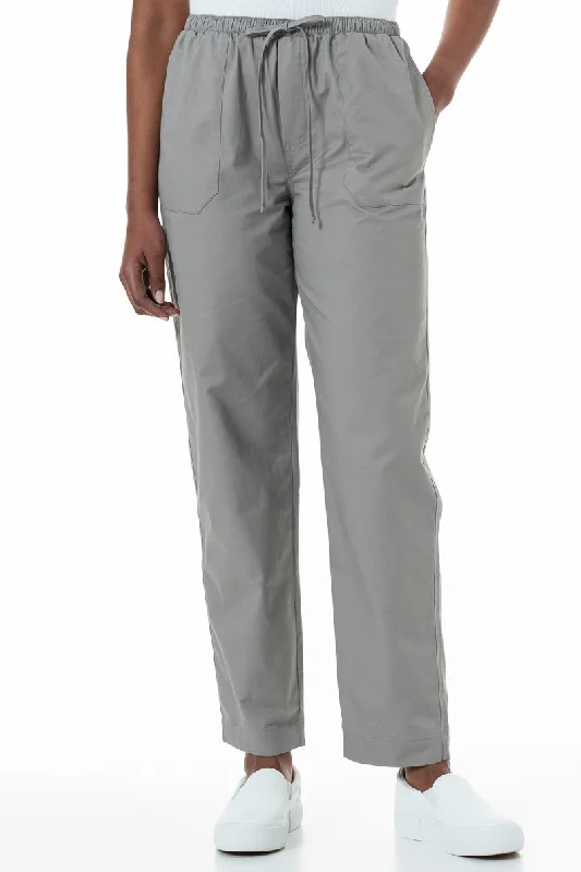 Plus Size Women's Elastic - Waist Sweatpants in Dark Green with a Flattering Fit Straight Leg Pants _ 152034 _ Grey