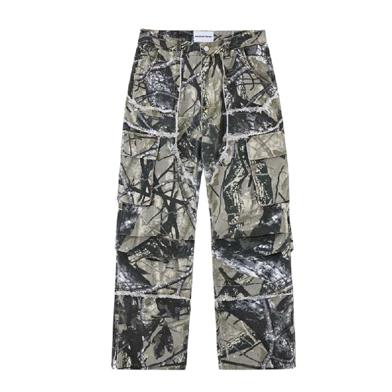 Plus Size Women's Printed Cargo Pants in Floral Patterns for a Feminine and Fun Style Street Jungle Camo Leaf Cargo Pant Plus Size Women's Printed Cargo Pants in Floral Patterns for a Feminine and Fun Style Street Jungle Camo Leaf Cargo Pant