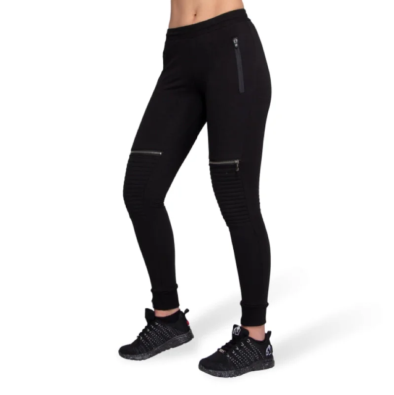 Women's Wide - Leg Sweatpants in Beige with Elastic Cuffs for a Relaxed and Trendy Outfit Tampa Biker Joggers - Black Women's Wide - Leg Sweatpants in Beige with Elastic Cuffs for a Relaxed and Trendy Outfit Tampa Biker Joggers - Black