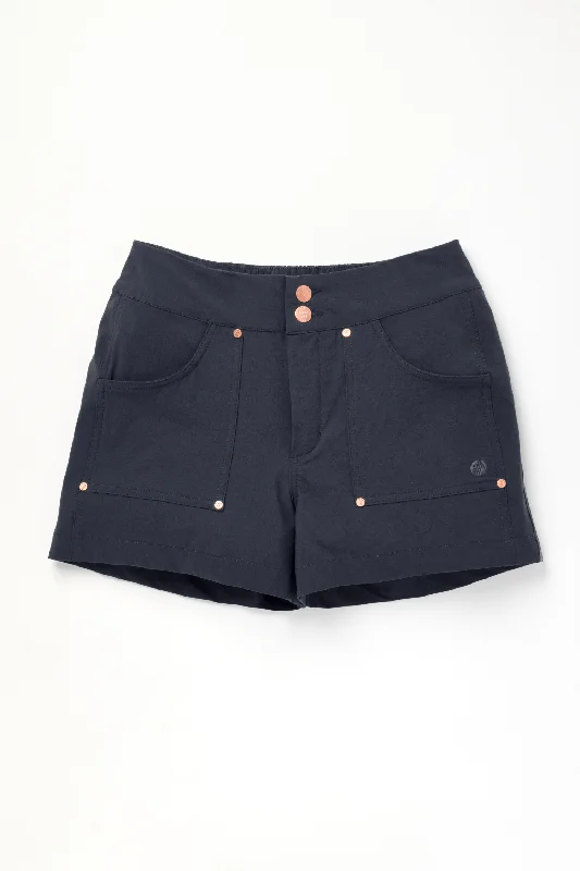 Twill Women Shorts with a Smooth Texture and Durability  Trek Shorts - Black