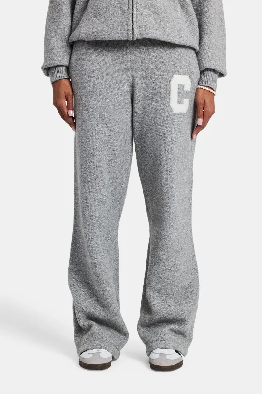 Plus Size Women's Elastic - Waist Sweatpants in Dark Green with a Flattering Fit Wide Leg Knitted Jogger - Grey Plus Size Women's Elastic - Waist Sweatpants in Dark Green with a Flattering Fit Wide Leg Knitted Jogger - Grey