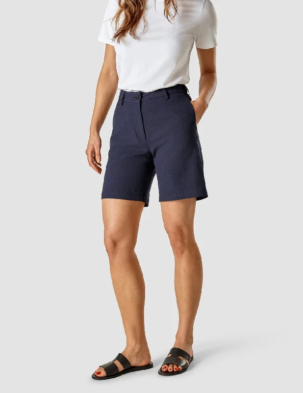Printed Floral Women Shorts for a Summer - Ready Style  Linen Shorts Navy