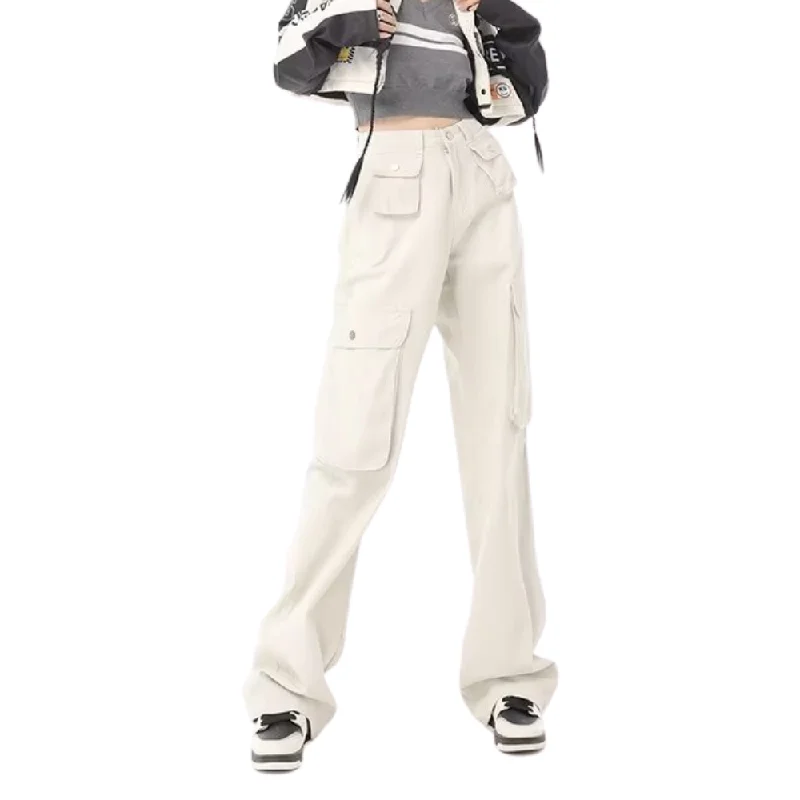 Women's Cargo Pants with Adjustable Cuffs in Mustard Yellow for a Versatile and Trendy Look Women's American High Waist Multi-Pocket Cargo Pants Women's Cargo Pants with Adjustable Cuffs in Mustard Yellow for a Versatile and Trendy Look Women's American High Waist Multi-Pocket Cargo Pants