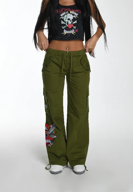 Women's Cargo Pants with Adjustable Cuffs in Mustard Yellow for a Versatile and Trendy Look Womens Brave Heart Cargo Trouser - Green Women's Cargo Pants with Adjustable Cuffs in Mustard Yellow for a Versatile and Trendy Look Womens Brave Heart Cargo Trouser - Green