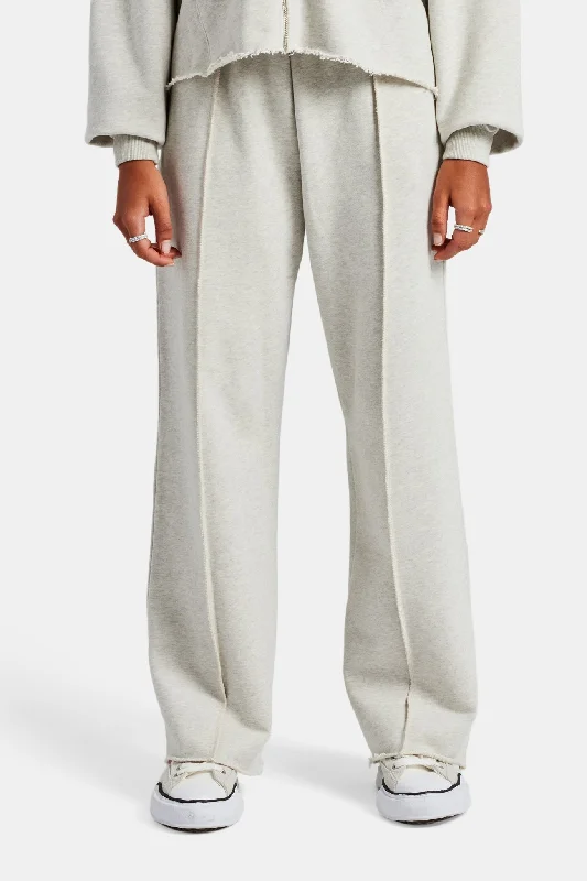 Plus Size Women's Side - Stripe Sweatpants in Navy and White for a Nautical - Inspired Style Womens Exposed Seam Wide Leg Jogger - Grey Marl Plus Size Women's Side - Stripe Sweatpants in Navy and White for a Nautical - Inspired Style Womens Exposed Seam Wide Leg Jogger - Grey Marl