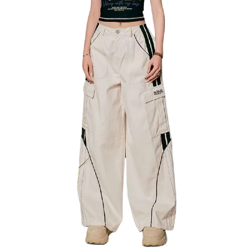 Plus Size Women's Elastic - Waist Cargo Pants in Navy Blue for Comfortable Everyday Wear Women's High Street Hotties Cargo Pants Plus Size Women's Elastic - Waist Cargo Pants in Navy Blue for Comfortable Everyday Wear Women's High Street Hotties Cargo Pants