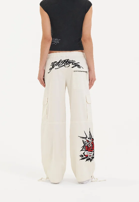 Plus Size Women's Drawstring - Waist Cargo Pants in Gray for a Relaxed and Casual Outfit Womens Hollywood Swallow Cargo Pants Trousers - White Plus Size Women's Drawstring - Waist Cargo Pants in Gray for a Relaxed and Casual Outfit Womens Hollywood Swallow Cargo Pants Trousers - White