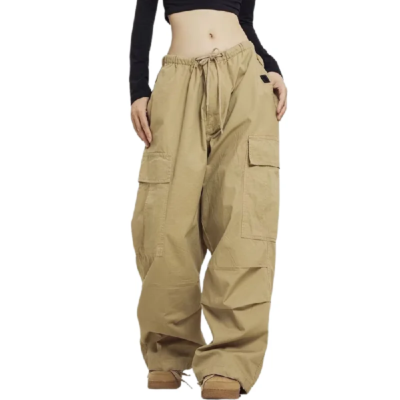 Regular Fit Women's Corduroy Cargo Pants in Burgundy for a Retro - Inspired Look Women's Loose Solid Color Cargo Pants Regular Fit Women's Corduroy Cargo Pants in Burgundy for a Retro - Inspired Look Women's Loose Solid Color Cargo Pants
