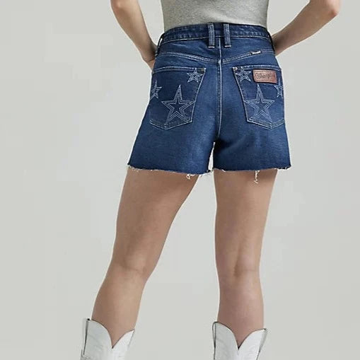 Leather Look Women Shorts for an Edgy and Chic Style Wrangler Retro Women's Bailey High Rise Star Patch Short in Lynn Leather Look Women Shorts for an Edgy and Chic Style Wrangler Retro Women's Bailey High Rise Star Patch Short in Lynn