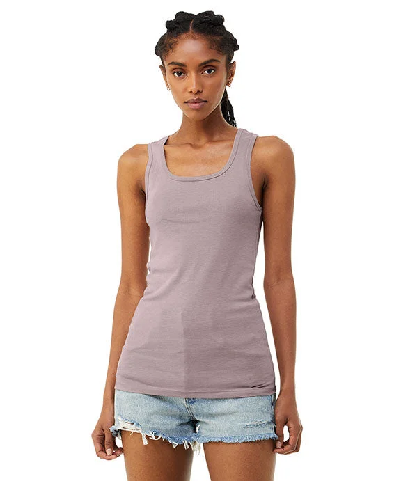 High - Neck Women's Silk Blend Tank Tops for a Luxurious Feel 1081 - Bella + Canvas Ladies Micro Ribbed Tank Top | Heather Pink Gravel High - Neck Women's Silk Blend Tank Tops for a Luxurious Feel 1081 - Bella + Canvas Ladies Micro Ribbed Tank Top | Heather Pink Gravel