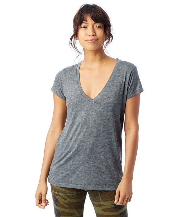 Women's cropped t shirt Women's cropped t shirt 2894B2 - Alternative Ladies Slinky-Jersey V-Neck T-Shirt | Ash Heather Women's cropped t shirt Women's cropped t shirt 2894B2 - Alternative Ladies Slinky-Jersey V-Neck T-Shirt | Ash Heather
