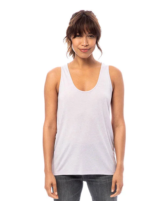 Plus Size Women's Glitter - Trimmed Tank Tops for Party Nights  3094B2 - Alternative Ladies Slinky-Jersey Tank Top | Lilac Mist