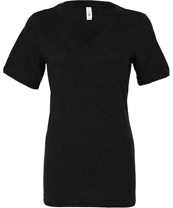 Women's slim fit t shirt Women's slim fit t shirt 6405CVC - Bella + Canvas Ladies Relaxed Heather CVC Jersey V-Neck T-Shirt | Black Heather