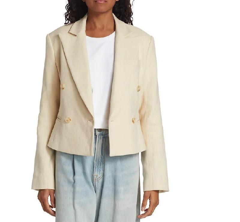 Plus Size Women's Double - Breasted Wool Blazers for Winter Office Wear A.L.C. Women River Jacket Barely Linen Double-Breasted Blazer Beige Plus Size Women's Double - Breasted Wool Blazers for Winter Office Wear A.L.C. Women River Jacket Barely Linen Double-Breasted Blazer Beige