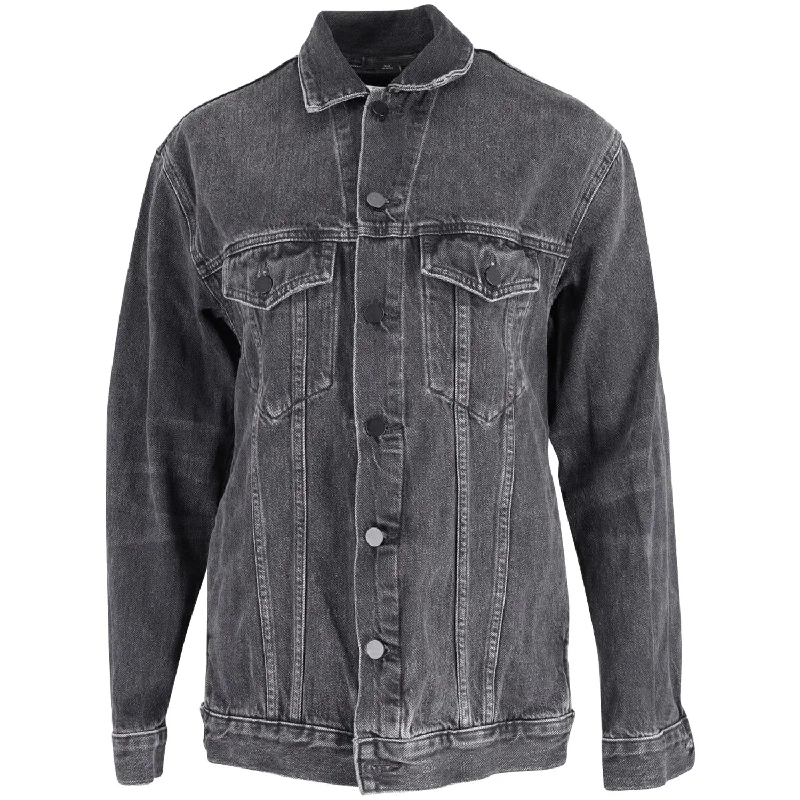 Ripped Denim Top for a Rebellious Fashion Statement Alexander Wang Oversized Daze Jacket in Black Cotton Denim Ripped Denim Top for a Rebellious Fashion Statement Alexander Wang Oversized Daze Jacket in Black Cotton Denim