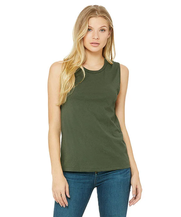 Halter Neck Women's Modal Blend Tank Tops for Comfort B6003 - Bella + Canvas Ladies Jersey Muscle Tank Top | Military Green Halter Neck Women's Modal Blend Tank Tops for Comfort B6003 - Bella + Canvas Ladies Jersey Muscle Tank Top | Military Green
