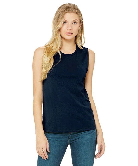 Women's Spaghetti Strap Tank Tops with Geometric Patterns B6003 - Bella + Canvas Ladies Jersey Muscle Tank Top | Navy Women's Spaghetti Strap Tank Tops with Geometric Patterns B6003 - Bella + Canvas Ladies Jersey Muscle Tank Top | Navy