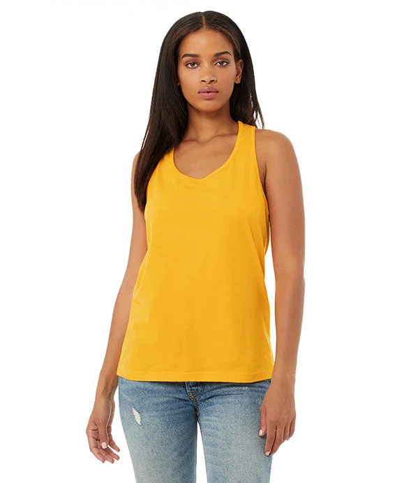 Mock Neck Women's Performance Tank Tops for Cycling B6008 - Bella + Canvas Ladies Jersey Racerback Tank Top | Gold Mock Neck Women's Performance Tank Tops for Cycling B6008 - Bella + Canvas Ladies Jersey Racerback Tank Top | Gold