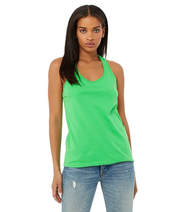 Scoop Neck Women's Linen Blend Tank Tops for Summer B6008 - Bella + Canvas Ladies Jersey Racerback Tank Top | Synthetic Green Scoop Neck Women's Linen Blend Tank Tops for Summer B6008 - Bella + Canvas Ladies Jersey Racerback Tank Top | Synthetic Green