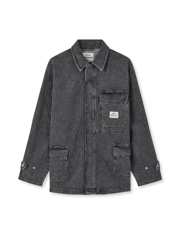  Black Denim Johnny Jacket, Black
