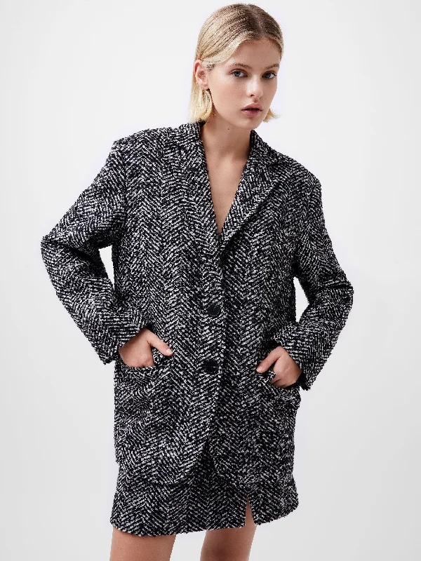 Women's Notched Lapel Blazers in Beige for a Timeless Outfit Chantelle Herringbone Blazer Women's Notched Lapel Blazers in Beige for a Timeless Outfit Chantelle Herringbone Blazer