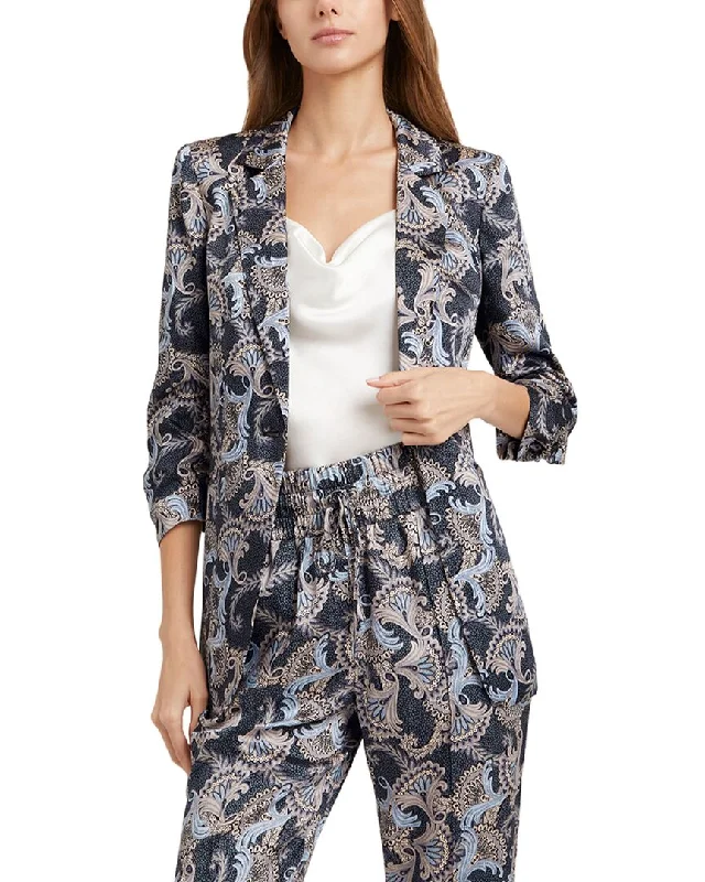 Plus Size Women's Cropped Velvet Blazers in Burgundy for a Night Out Cinq à Sept Plume Khloe Blazer Plus Size Women's Cropped Velvet Blazers in Burgundy for a Night Out Cinq à Sept Plume Khloe Blazer