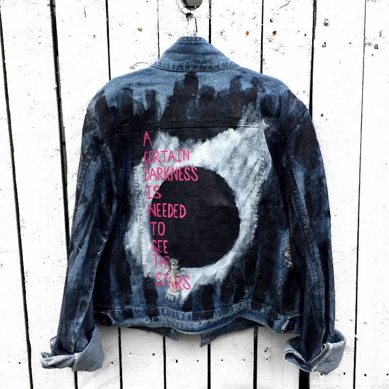 Women's trench coats with a removable belt for customizable styling 'DARKNESS' DENIM JACKET Women's trench coats with a removable belt for customizable styling 'DARKNESS' DENIM JACKET
