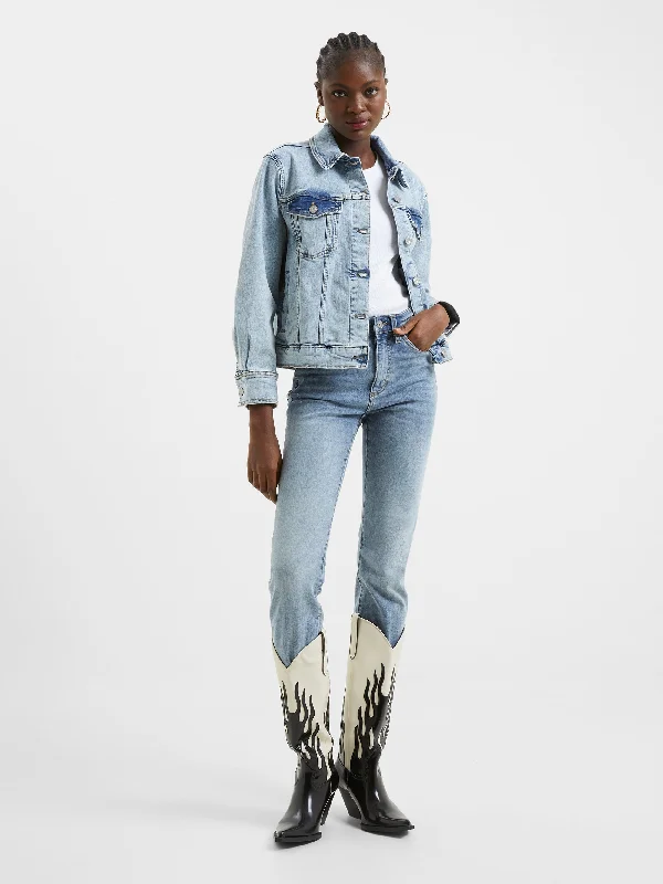 Sleeveless Denim Top for a Cool Summer Look Denim Stretch Trucker Jacket