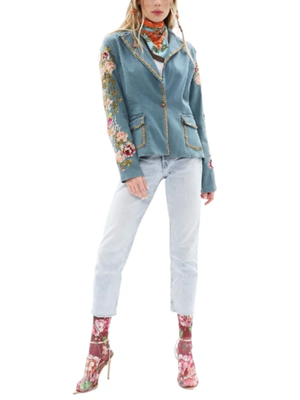 Distressed Denim Top for a Trendy and Edgy Look Denim Wash Time To Shine In Teal