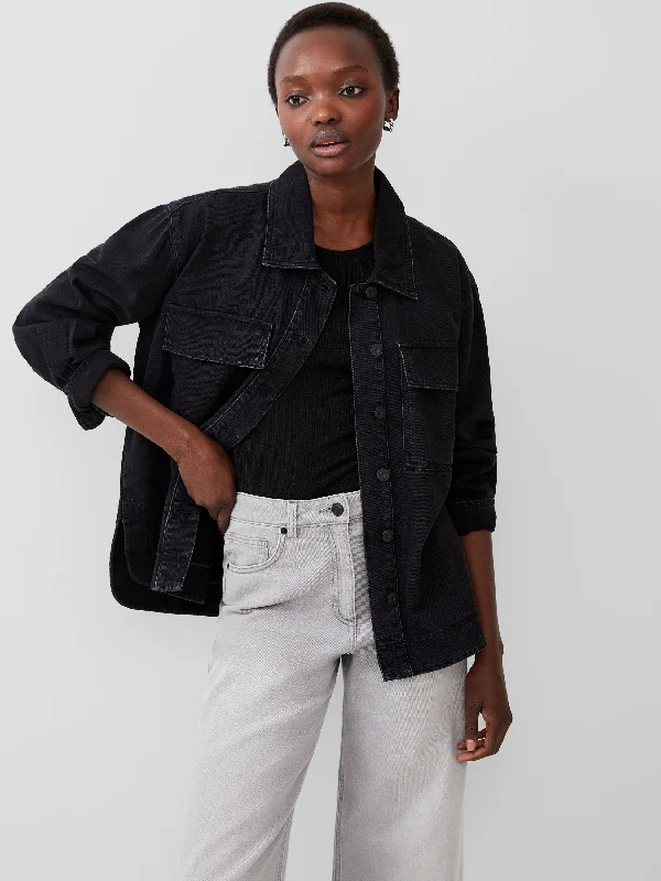 Denim Top with a Collared Neckline for a Preppy Style Denver Denim Oversized Shacket Denim Top with a Collared Neckline for a Preppy Style Denver Denim Oversized Shacket