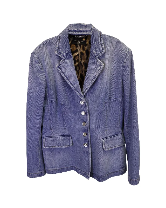 Oversized Denim Top for a Relaxed and Casual Vibe Dolce & Gabbana Giacchina Denim Distressed Jacket in Blue Denim Oversized Denim Top for a Relaxed and Casual Vibe Dolce & Gabbana Giacchina Denim Distressed Jacket in Blue Denim