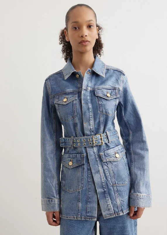 Women's bomber jackets with floral embroidery for a feminine and unique design Foil Denim Jacket Women's bomber jackets with floral embroidery for a feminine and unique design Foil Denim Jacket