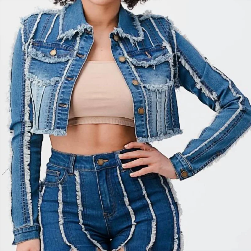 Sleeveless Denim Top for a Cool Summer Look Frayed Jean Jacket In Denim