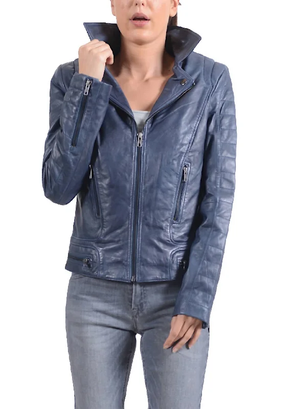 Denim Top for a Music Festival with a Rock - n - Roll Vibe Kalinda Jacket In Denim