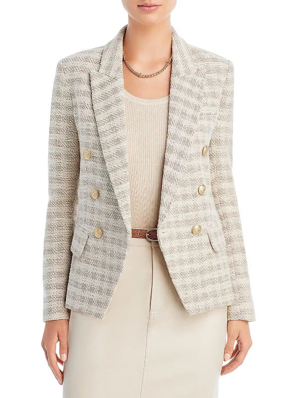 Women's Slim - Fit Blazers in Charcoal Gray for a Professional Appearance Kenzie Womens Tweed Office Double-Breasted Blazer Women's Slim - Fit Blazers in Charcoal Gray for a Professional Appearance Kenzie Womens Tweed Office Double-Breasted Blazer