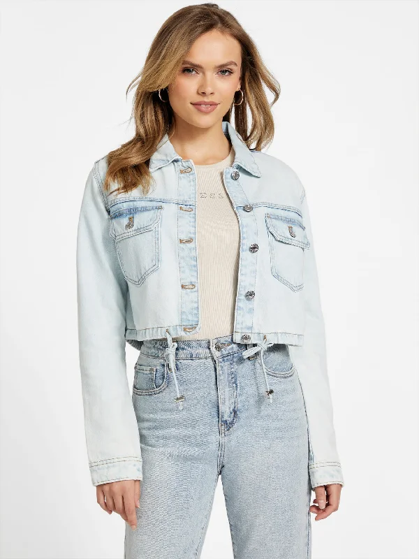 Women's long - length wool blend jackets for a warm and stylish winter look Lyra Cropped Denim Jacket Women's long - length wool blend jackets for a warm and stylish winter look Lyra Cropped Denim Jacket