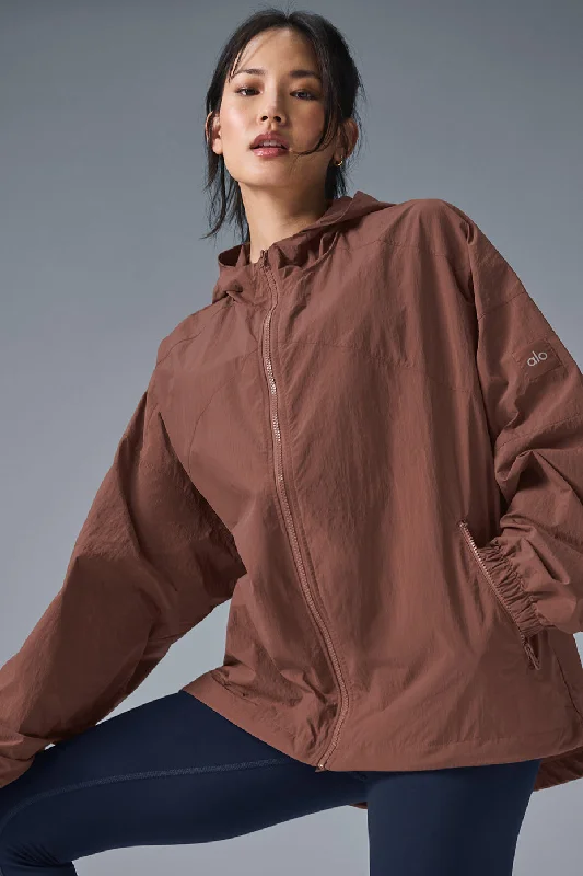 Checkered women's wool coats in a classic pattern for a timeless style Vantage Nylon Ripstop Track Jacket - Chestnut Checkered women's wool coats in a classic pattern for a timeless style Vantage Nylon Ripstop Track Jacket - Chestnut