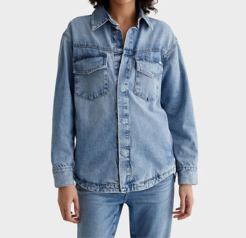 Studded Denim Top for a Glamorous and Bold Style Maci Jacket In Denim