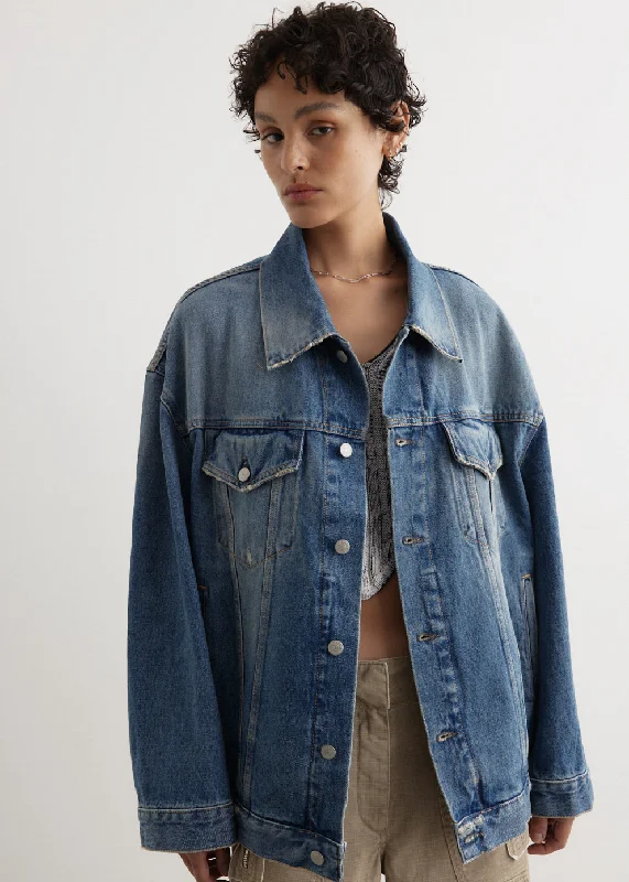 Women's military - style jackets with epaulets for a tough and fashionable appearance Morris Vintage Denim Jacket Women's military - style jackets with epaulets for a tough and fashionable appearance Morris Vintage Denim Jacket