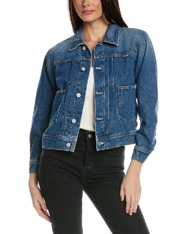 Double - Breasted Women's Leather Blazers in Taupe for an Edgy Look MOTHER Denim Shrunken Daybreak Drifter Jacket Double - Breasted Women's Leather Blazers in Taupe for an Edgy Look MOTHER Denim Shrunken Daybreak Drifter Jacket